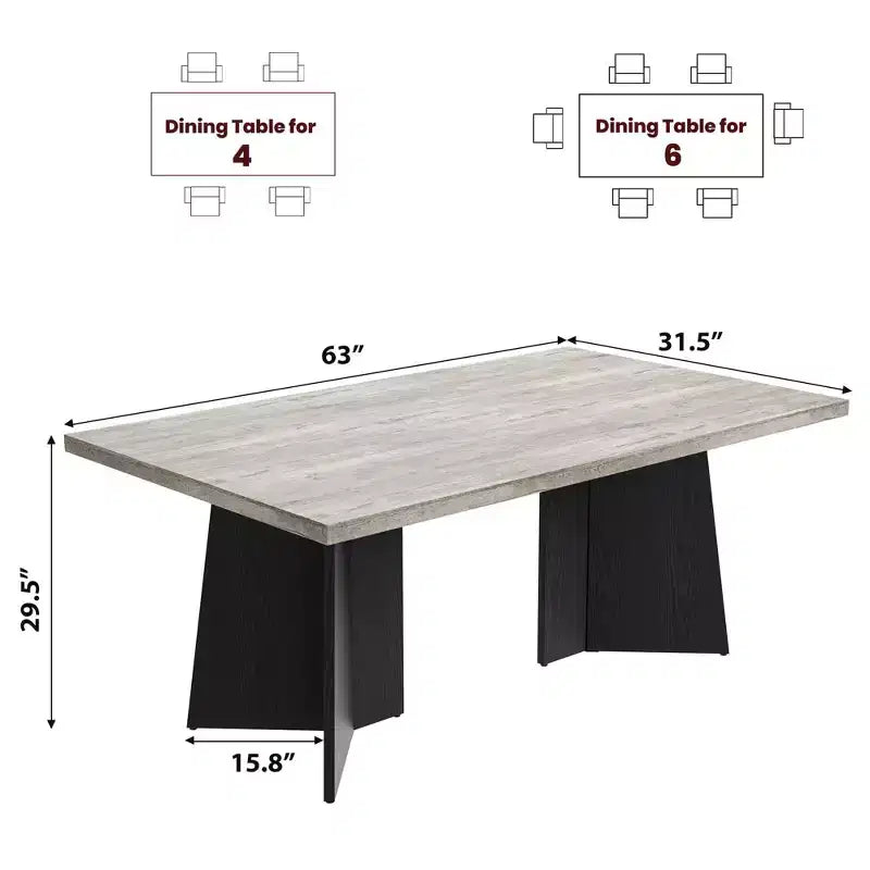 Tavolo da pranzo rettangolare da 160 cm per 6-8 persone
