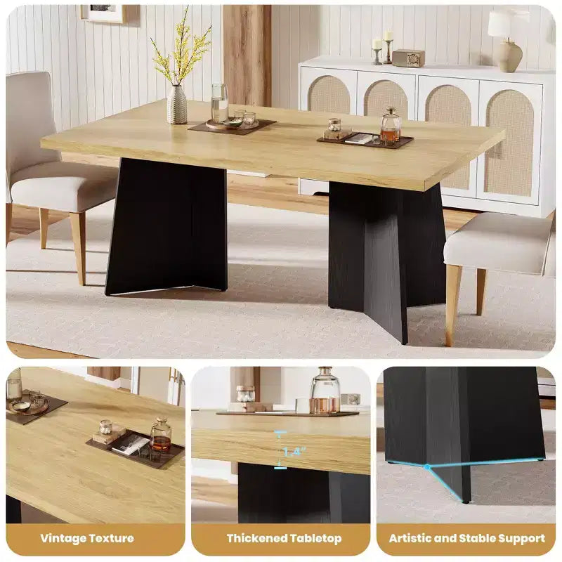 Tavolo da pranzo rettangolare da 160 cm per 6-8 persone