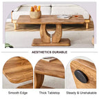 Tavolo da pranzo rettangolare in MDF con struttura marrone, 120 x 65 cm