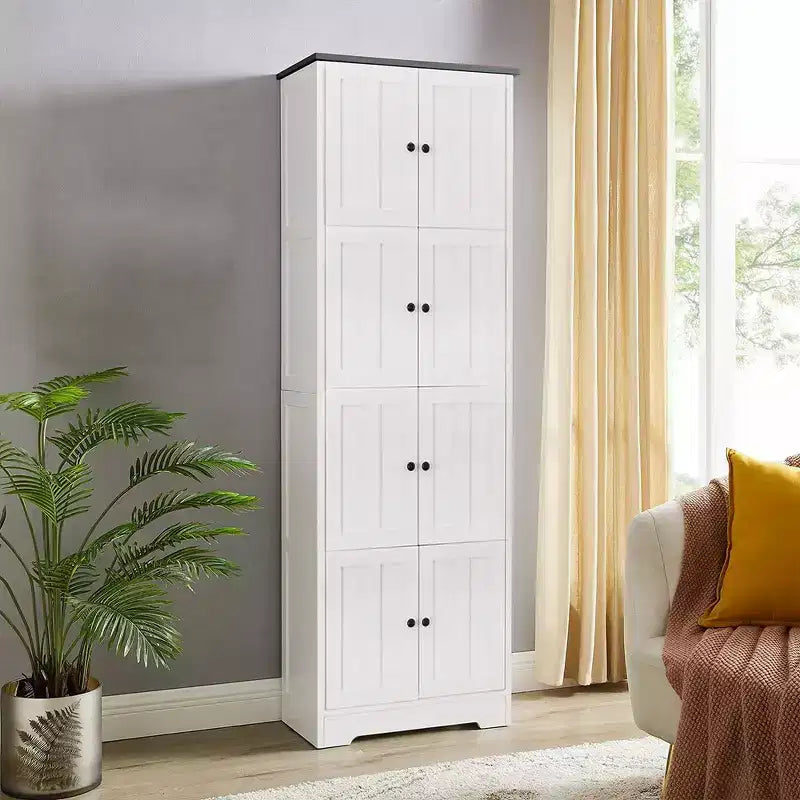 Mobiletto alto 72,4" con ripiani e ante – Armadietto da pavimento indipendente per cucina, bagno o dispensa
