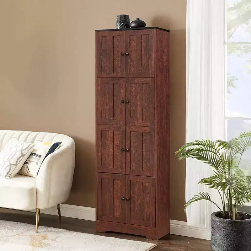 Mobiletto alto 72,4" con ripiani e ante – Armadietto da pavimento indipendente per cucina, bagno o dispensa
