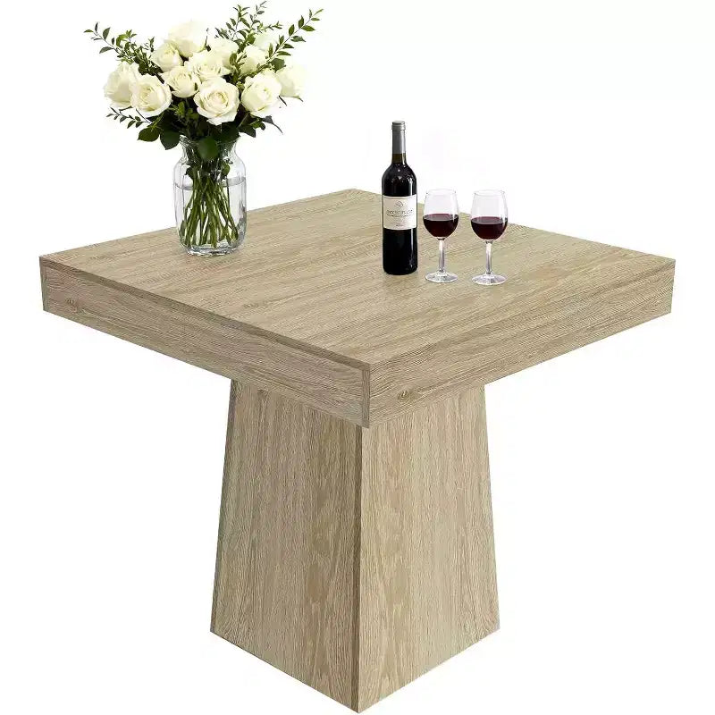 Tavolo da Pranzo Quadrato con Base a Piedistallo