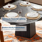 Tavolo da Pranzo Quadrato con Base a Piedistallo