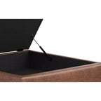 Pouf contenitore quadrato da 91 cm con coperchio sollevabile – in similpelle