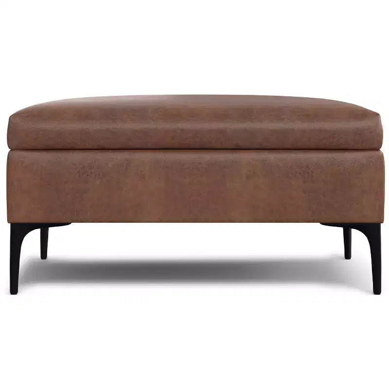 Pouf contenitore quadrato da 91 cm con coperchio sollevabile – in similpelle