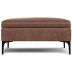 Pouf contenitore quadrato da 91 cm con coperchio sollevabile – in similpelle