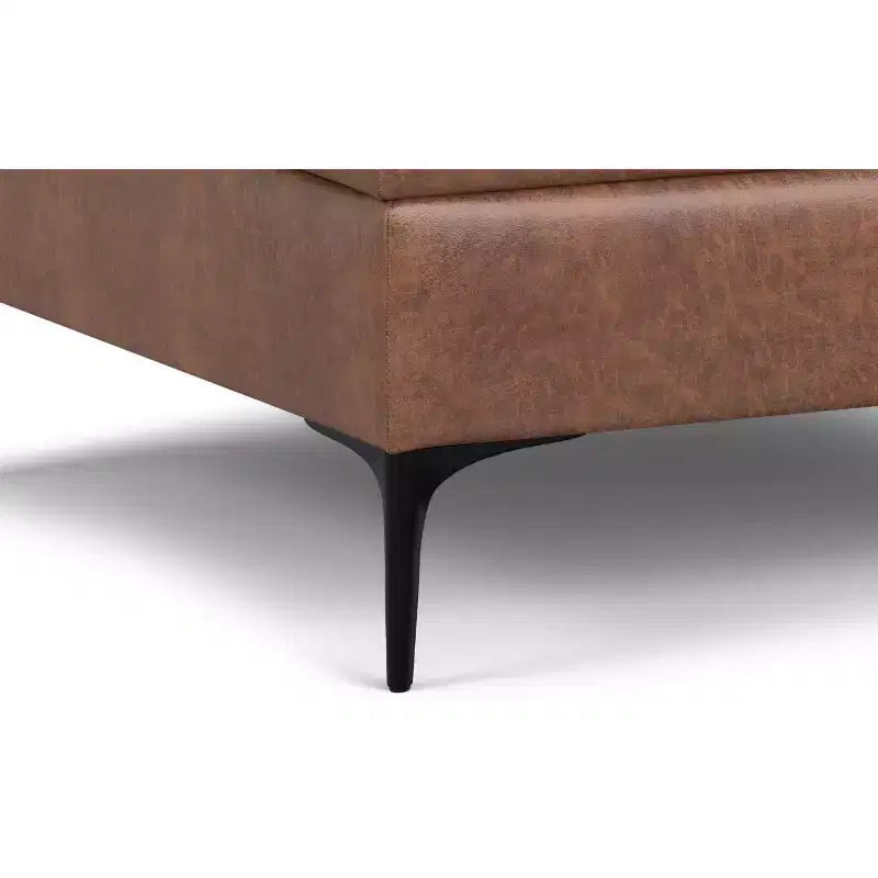 Pouf contenitore quadrato da 91 cm con coperchio sollevabile – in similpelle