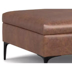Pouf contenitore quadrato da 91 cm con coperchio sollevabile – in similpelle