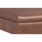 Pouf contenitore quadrato da 91 cm con coperchio sollevabile – in similpelle