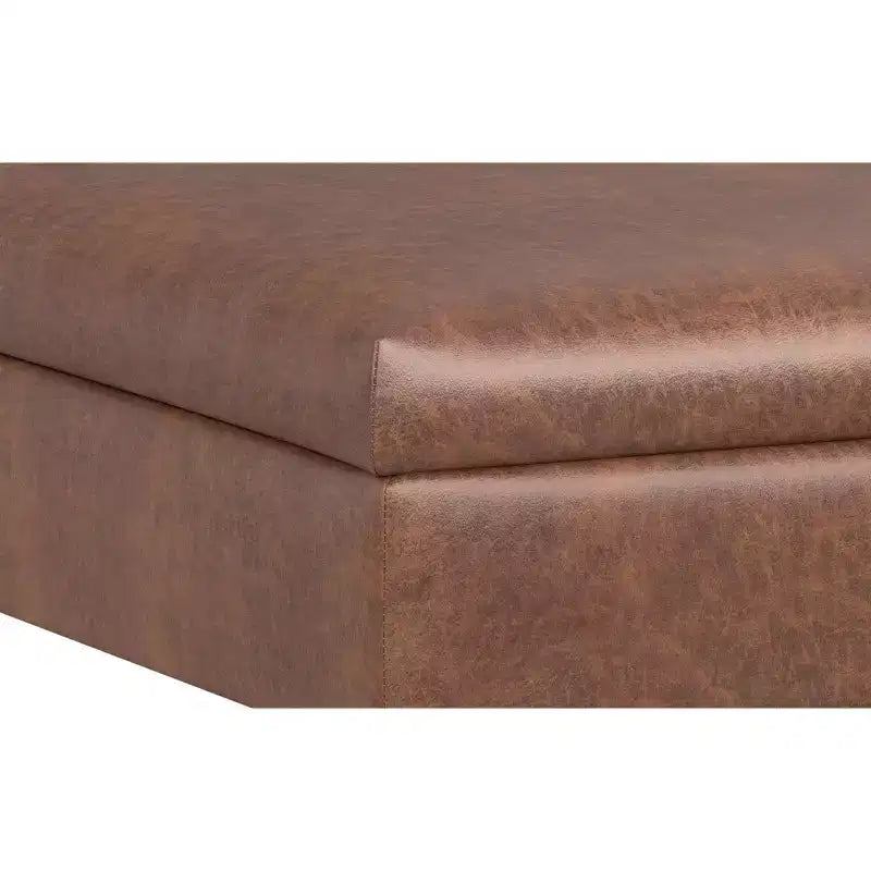 Pouf contenitore quadrato da 91 cm con coperchio sollevabile – in similpelle