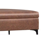 Pouf contenitore quadrato da 91 cm con coperchio sollevabile – in similpelle