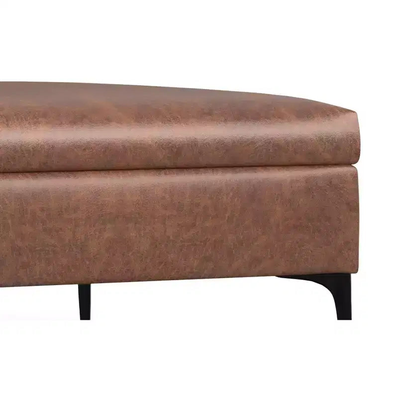 Pouf contenitore quadrato da 91 cm con coperchio sollevabile – in similpelle