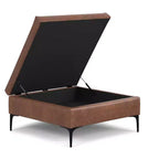 Pouf contenitore quadrato da 91 cm con coperchio sollevabile – in similpelle