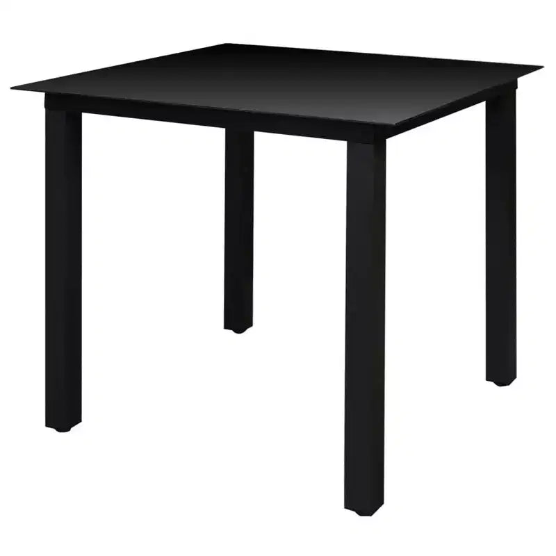 Set da Pranzo Pieghevole da Esterno 5 Pezzi – Tavolo Quadrato e 4 Sedie, Nero