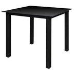 Set da Pranzo Pieghevole da Esterno 5 Pezzi – Tavolo Quadrato e 4 Sedie, Nero