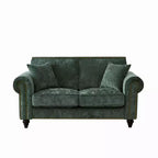 Divano Chesterfield a 2 Posti da 160 cm con Braccioli Arrotondati e Gambe in Legno