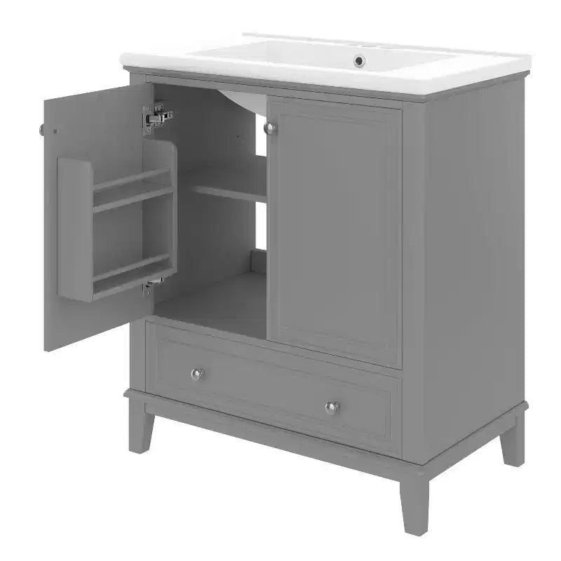 Mobile Bagno da 75 cm con Lavabo e Armadietto Contenitore