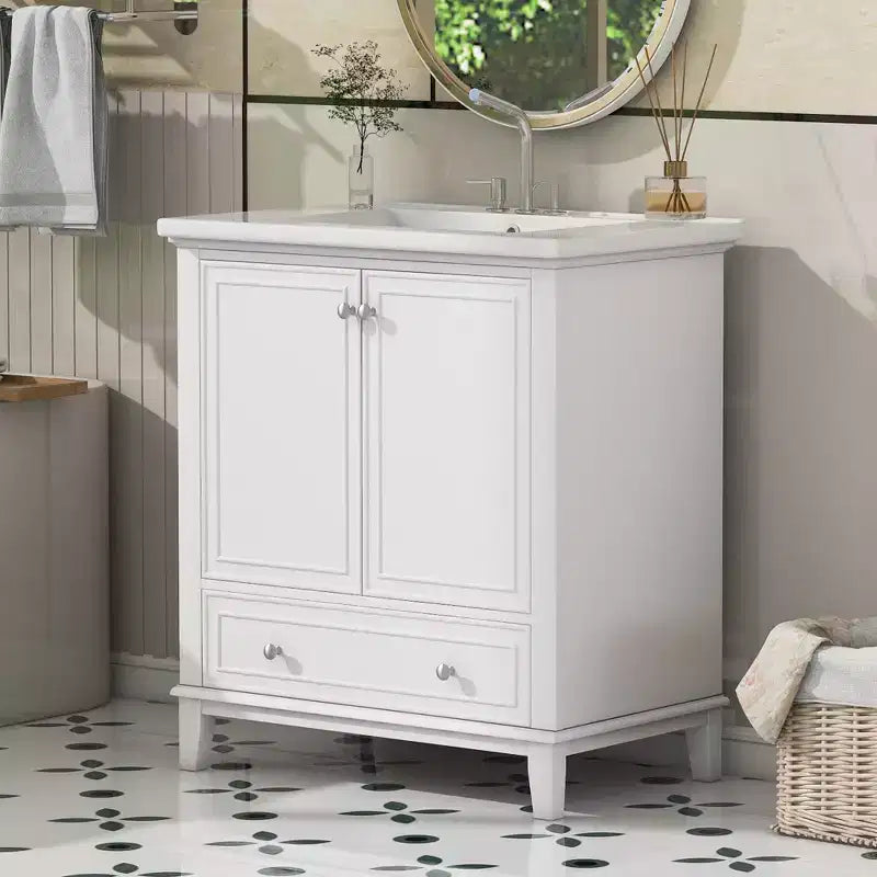 Mobile Bagno da 75 cm con Lavabo e Armadietto Contenitore