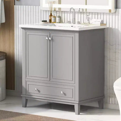 Mobile Bagno da 75 cm con Lavabo e Armadietto Contenitore