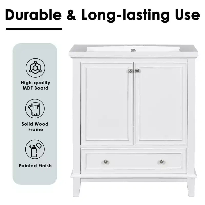 Mobile Bagno da 75 cm con Lavabo e Armadietto Contenitore