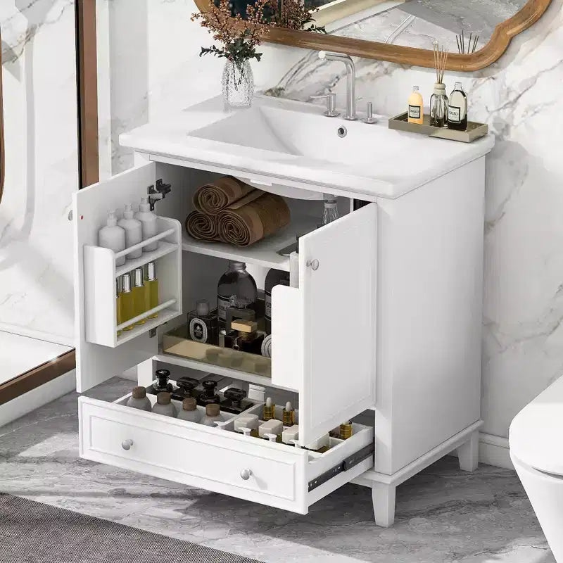 Mobile Bagno da 75 cm con Lavabo e Armadietto Contenitore