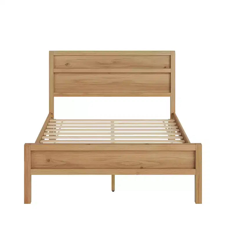 Letto moderno in pannelli di legno con testiera