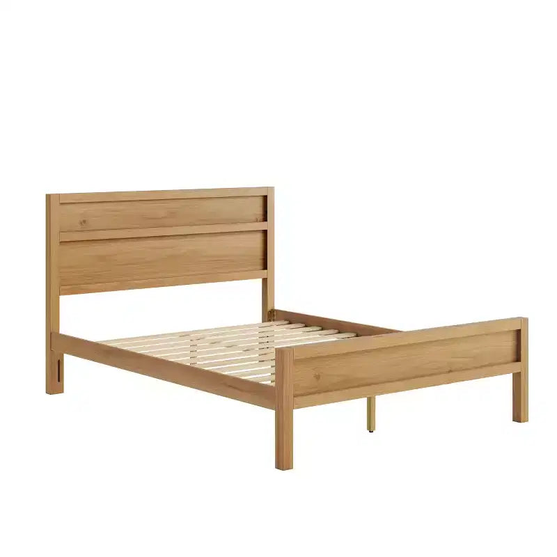 Letto moderno in pannelli di legno con testiera