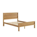 Letto moderno in pannelli di legno con testiera