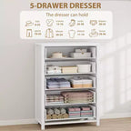 Cassettiera da 94-114 cm con 4/5 cassetti per camera da letto – Comò con contenitore per vestiti per armadio e corridoio