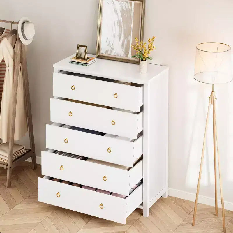 Cassettiera da 94-114 cm con 4/5 cassetti per camera da letto – Comò con contenitore per vestiti per armadio e corridoio