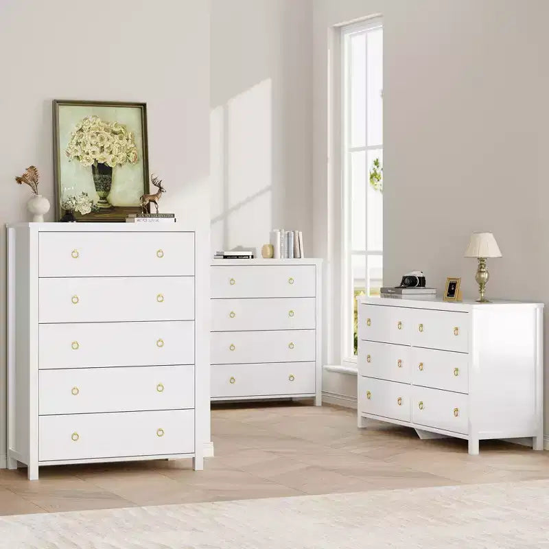Cassettiera da 94-114 cm con 4/5 cassetti per camera da letto – Comò con contenitore per vestiti per armadio e corridoio