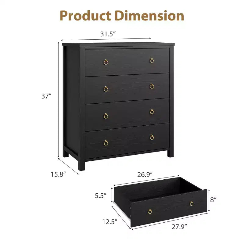 Cassettiera da 94-114 cm con 4/5 cassetti per camera da letto – Comò con contenitore per vestiti per armadio e corridoio