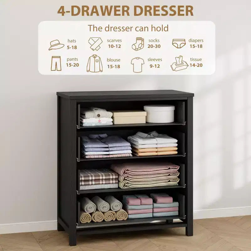 Cassettiera da 94-114 cm con 4/5 cassetti per camera da letto – Comò con contenitore per vestiti per armadio e corridoio
