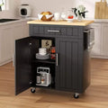 Celebalcony Wood Kitchen Island, Kitchen Island Cart with One Double Cabinet,Drawer, & Towel Rack. Rolling Storage Cart for Kitchen, Living Room