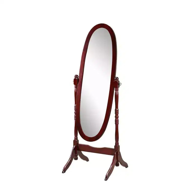 Specchio a Figura Intera Autoportante con Cornice in Legno – Ciliegio